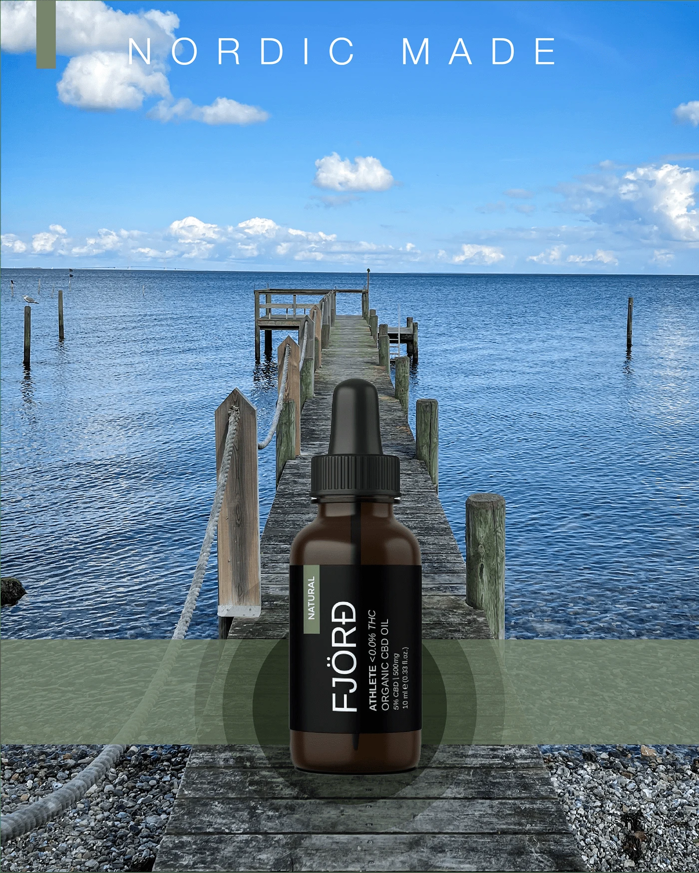 Water and a timber pier.