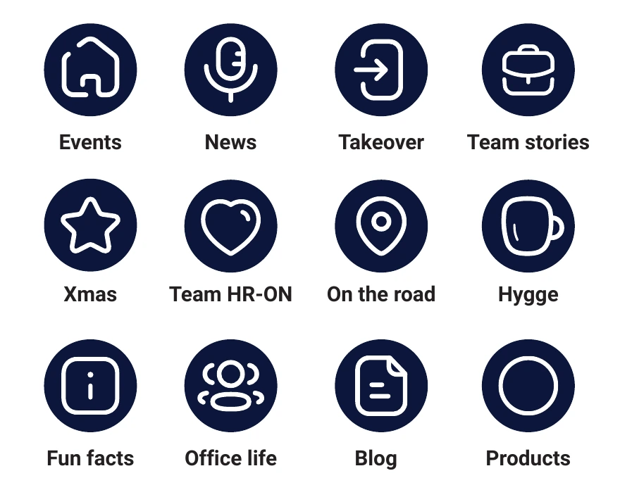 The twelve communication icons.