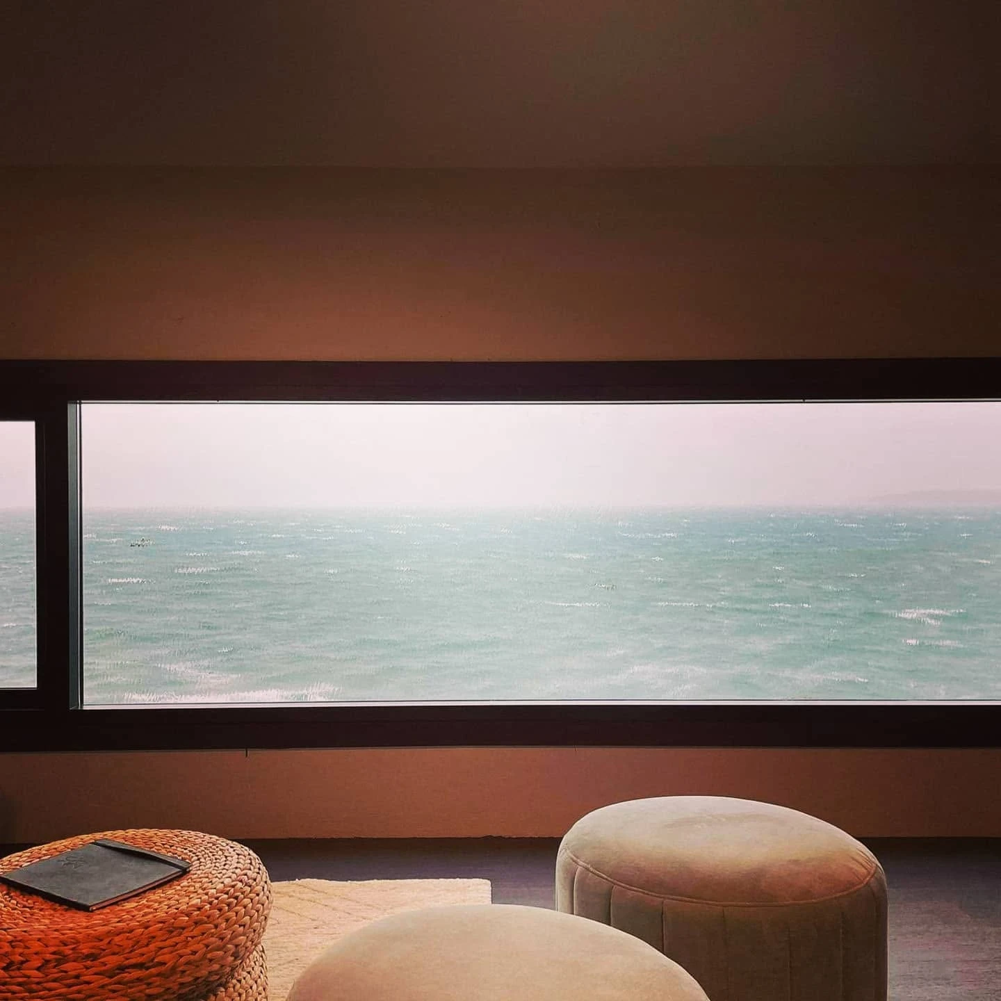 The sea view from the seating area.