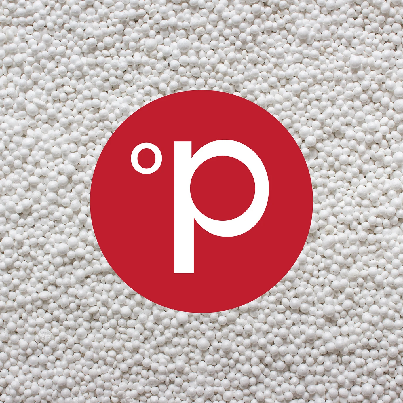 The red symbol against polystyrene.