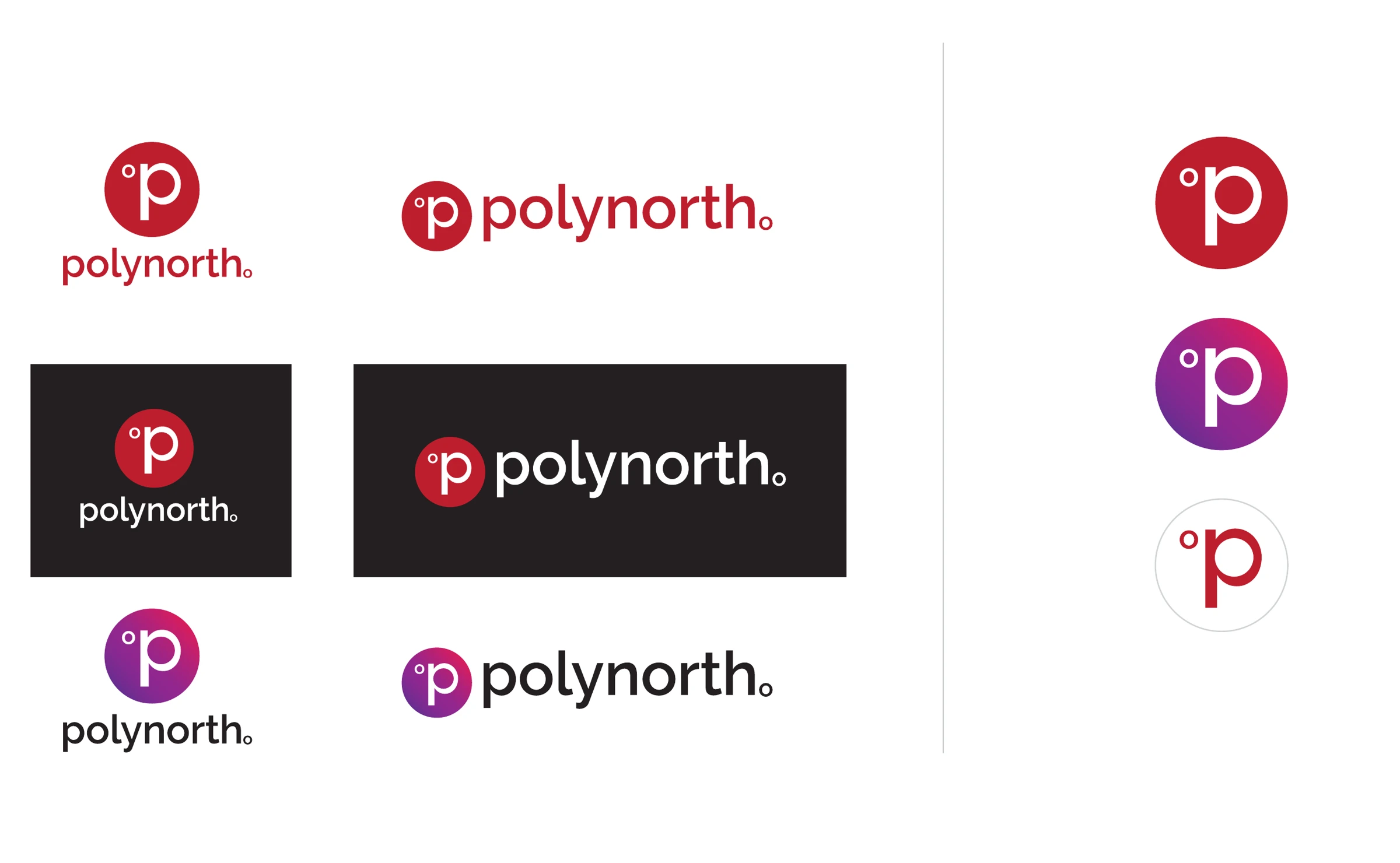Logo arrangements, colour variations and compact profile marks.