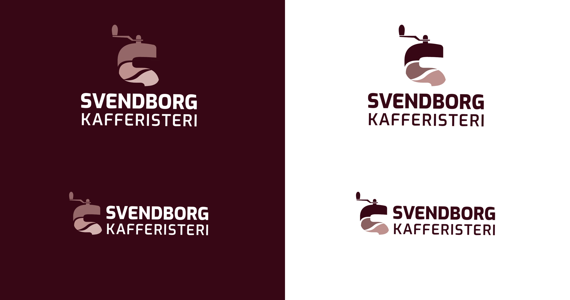 Stacked and horizontal signatures on light and burgundy backgrounds.